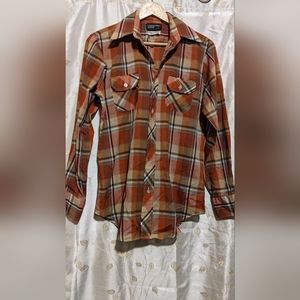 Vintage flannel western long sleeve button down shirt sz sm/med NWOT